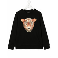 Marcelo Burlon County Of Milan Kids Moletom com estampa de leopardo - Preto