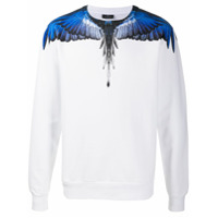 Marcelo Burlon County of Milan Moletom decote careca com estampa de asas - Branco