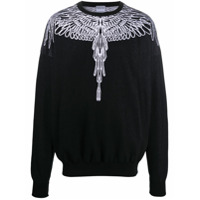 Marcelo Burlon County of Milan Moletom Pictorial Wings com decote careca - Preto