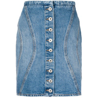 Marcelo Burlon County of Milan Saia jeans com abotoamento - Azul