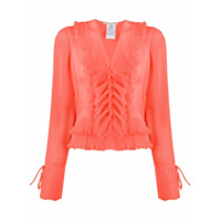 Marco De Vincenzo Camisa translúcida com pregas - Laranja