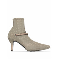 Marine Serre Bota meia com estampa de logo reflexivo e salto 50mm - Neutro