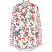 Marine Serre Camisa com estampa floral - Branco