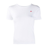 Marine Serre Camiseta decote careca com bordado de lua - Branco