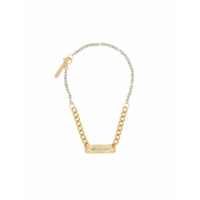 Marine Serre Colar com corrente e logo gravado - Dourado