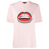 Markus Lupfer Camiseta Alex com detalhe de lábios em paetês - Rosa