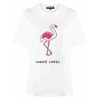 Markus Lupfer Camiseta com aplicação de flamingo - Branco