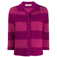 Marni Blusa de tricô canelado com listras - Rosa