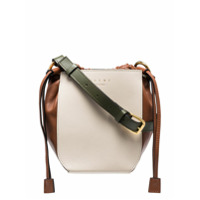 Marni Bolsa tote de couro com cordão de ajuste - Branco