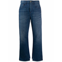 Marni Calça jeans bicolor com barra assimétrica - Azul