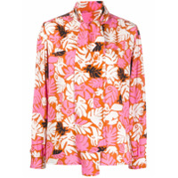 Marni Camisa com laço e estampa tropical - Laranja