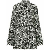 Marni Camisa longa com estampa de zebra - Preto
