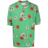 Marni Camisa polo com estampa floral - Verde