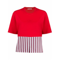 Marni Camiseta com acabamento listrado - Vermelho