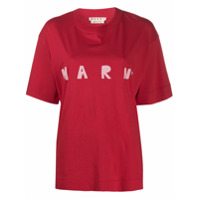 Marni Camiseta com estampa de logo - Vermelho
