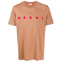 Marni Camiseta de algodão com estampa de logo - Neutro