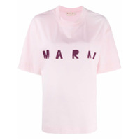 Marni Camiseta de algodão com estampa de logo - Rosa