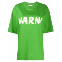 Marni Camiseta de algodão com estampa de logo - Verde