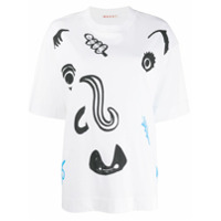 Marni Camiseta oversized com estampa - Branco
