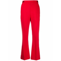 Marni cropped wool bootleg trousers - Vermelho