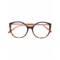 Marni Eyewear Armação de óculos gatinho com efeito tartaruga - Laranja