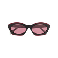 Marni Eyewear Óculos de sol gatinho com contraste - Vermelho