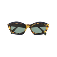 Marni Eyewear Óculos de sol gatinho com efeito tartaruga - Marrom