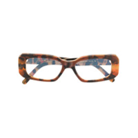 Marni Eyewear Óculos de sol retangular com efeito tartaruga - Marrom