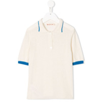Marni Kids Camisa polo de tricô com acabamento contrastante - Neutro