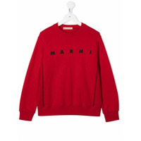 Marni Kids Moletom com estampa de logo - Vermelho