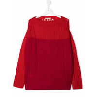 Marni Kids Suéter de tricô canelado - Vermelho