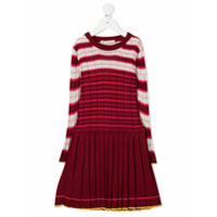 Marni Kids Vestido de tricô com pregas na saia - Vermelho