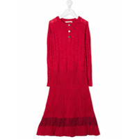 Marni Kids Vestido midi de tricô canelado - Rosa