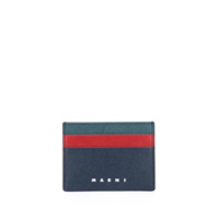 Marni Porta-cartões color block com estampa de logo - Azul