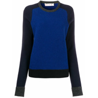 Marni Suéter bicolor com acabamento canelado - Azul