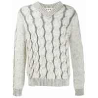 Marni Suéter de tricô com contraste - Branco
