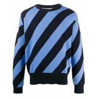 Marni Suéter de tricô com listras diagonais - Azul
