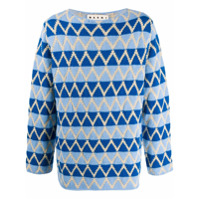 Marni Suéter de tricô com padronagem - Azul