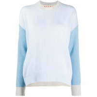 Marni Suéter decote careca color block - Azul