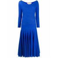 Marni Vestido longo de tricô com decote canoa - Azul