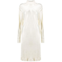 Marni Vestido reto gola alta de seda - Branco