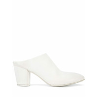 Marsèll Mule de couro com salto grosso - Branco
