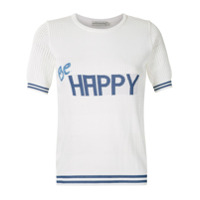 Martha Medeiros T-shirt Be Happy de tricô - Branco