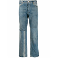 Martine Rose Calça jeans reta com recortes - Azul