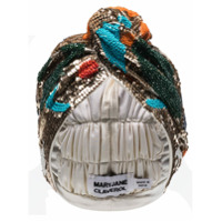 MaryJane Claverol Alma beaded embellished turban - Laranja