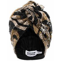 MaryJane Claverol amazona bead embellished turban - Preto
