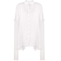 Masnada Camisa oversized assimétrica - Branco