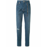 Mastermind World Calça jeans reta com cintura média - Azul