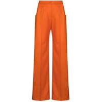 Materiel Calça flare cintura alta de lã - Laranja