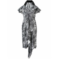 Maticevski Vestido decote em V com estampa gráfica - Preto